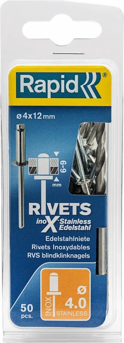 Rapid RVS Klinknagel Ø4.0 x 12mm