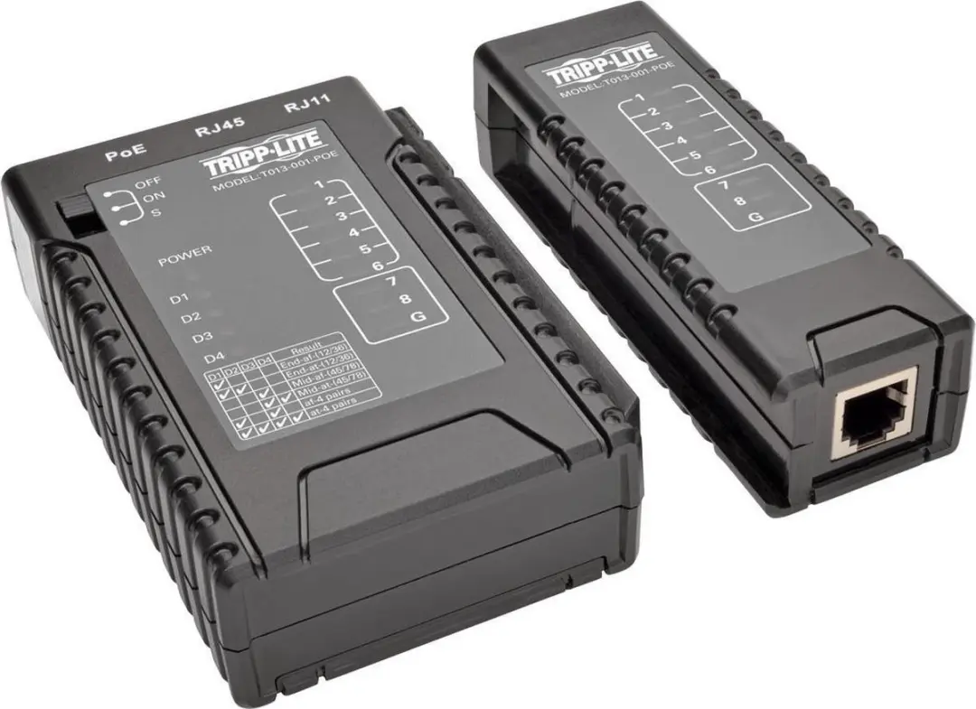 Tripp Lite T013-001-POE Netwerkkabeltester PoE - Zwart