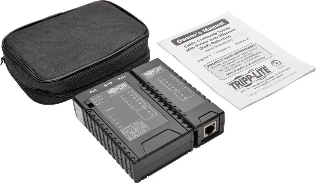 Tripp Lite T013-001-POE Netwerkkabeltester PoE - Zwart