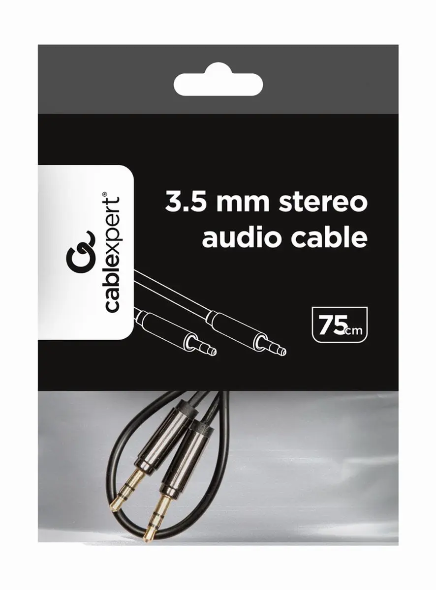 Cablexpert 3.5mm Stereo Audiokabel CCAP-444-0.75M - 0.75m - Zwart