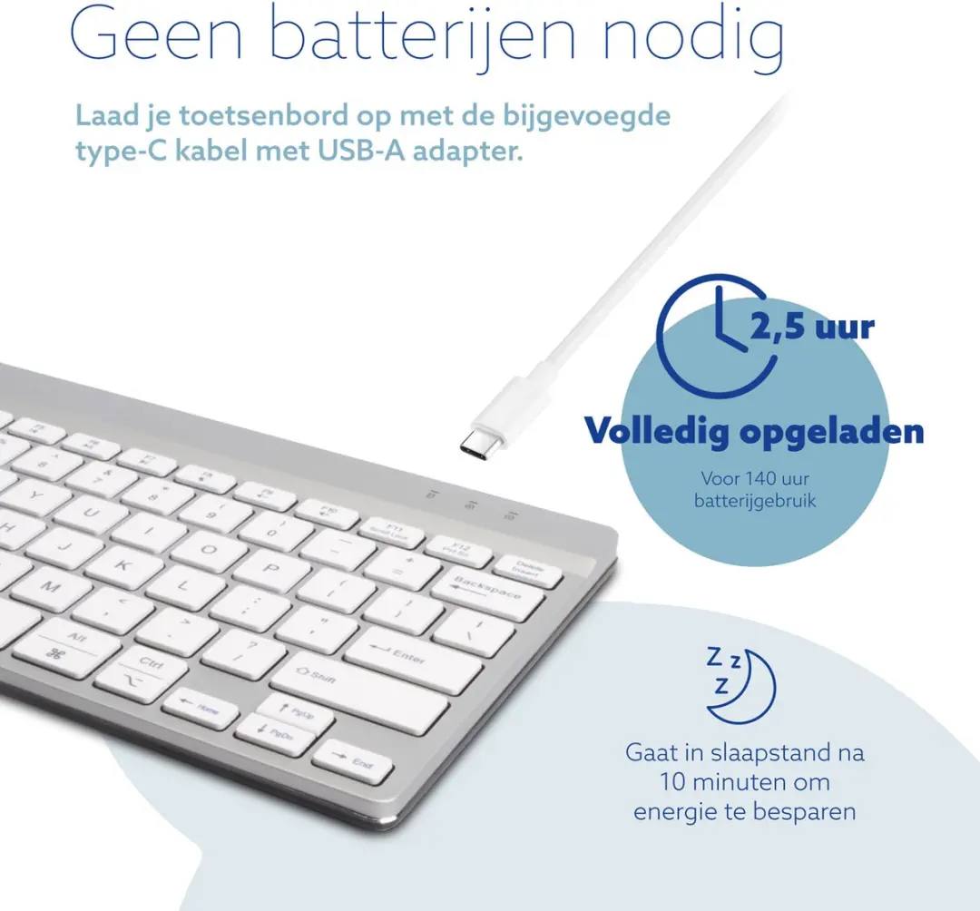 R-Go Compact Break Toetsenbord RGOCOUSWLWH - Wit