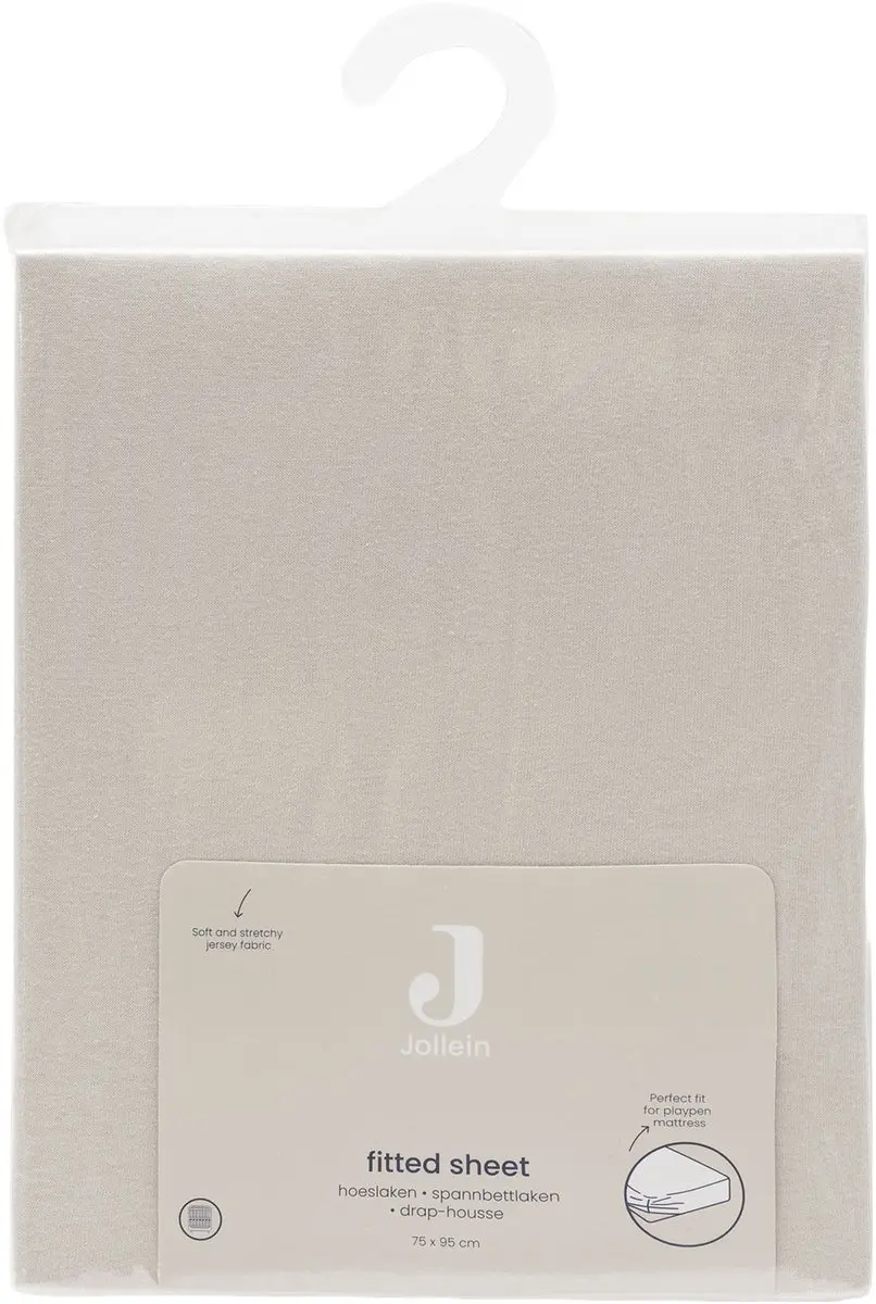 Jollein Hoeslaken Boxmatras 75x95cm - Jersey - Sand