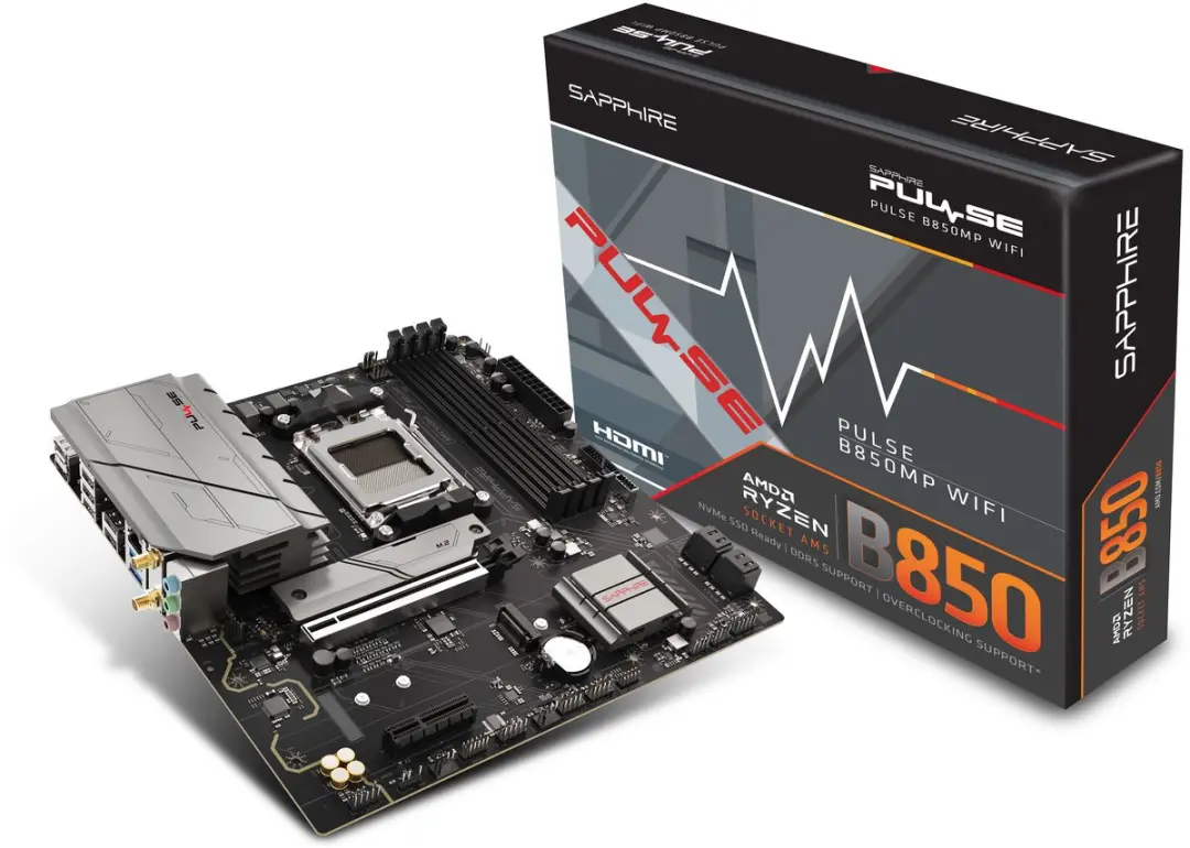 Sapphire PULSE B850M Moederbord - Micro ATX - AMD B850 - WiFi