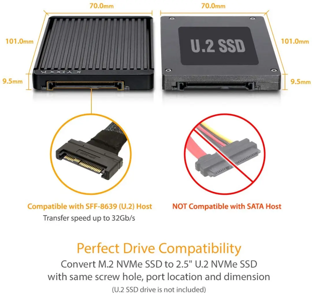 Icy Dock MB705M2P-B M.2 SSD Behuizing - Zwart