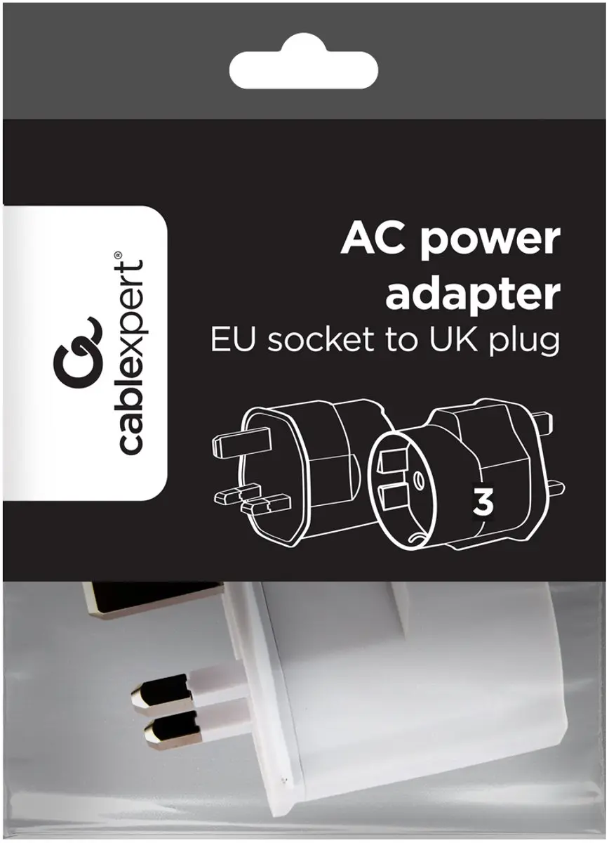 Cablexpert AC-adapter EU naar UK 13A - Wit
