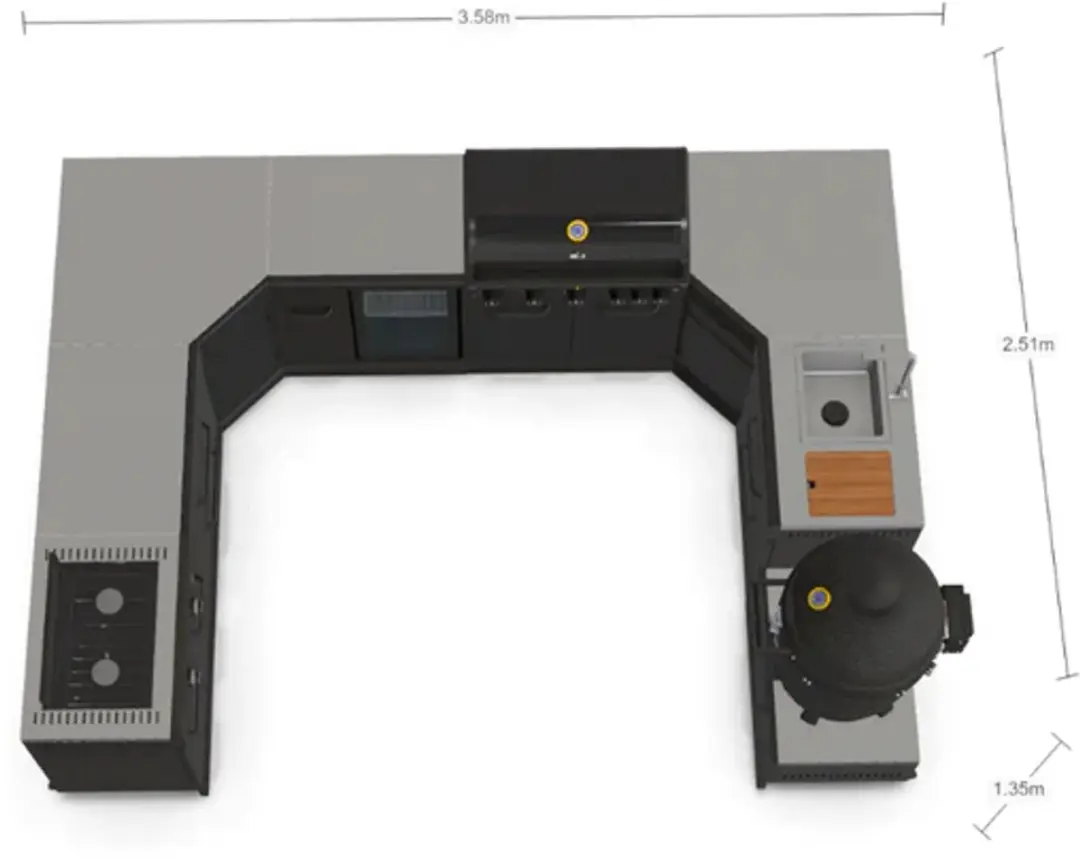GRLLR 8-delig Buitenkeuken Prime G5S 5 Branders - Zwart
