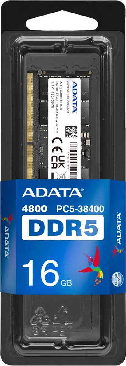 ADATA AD5S480016G-S RAM Geheugen 16GB DDR5 4800MHz