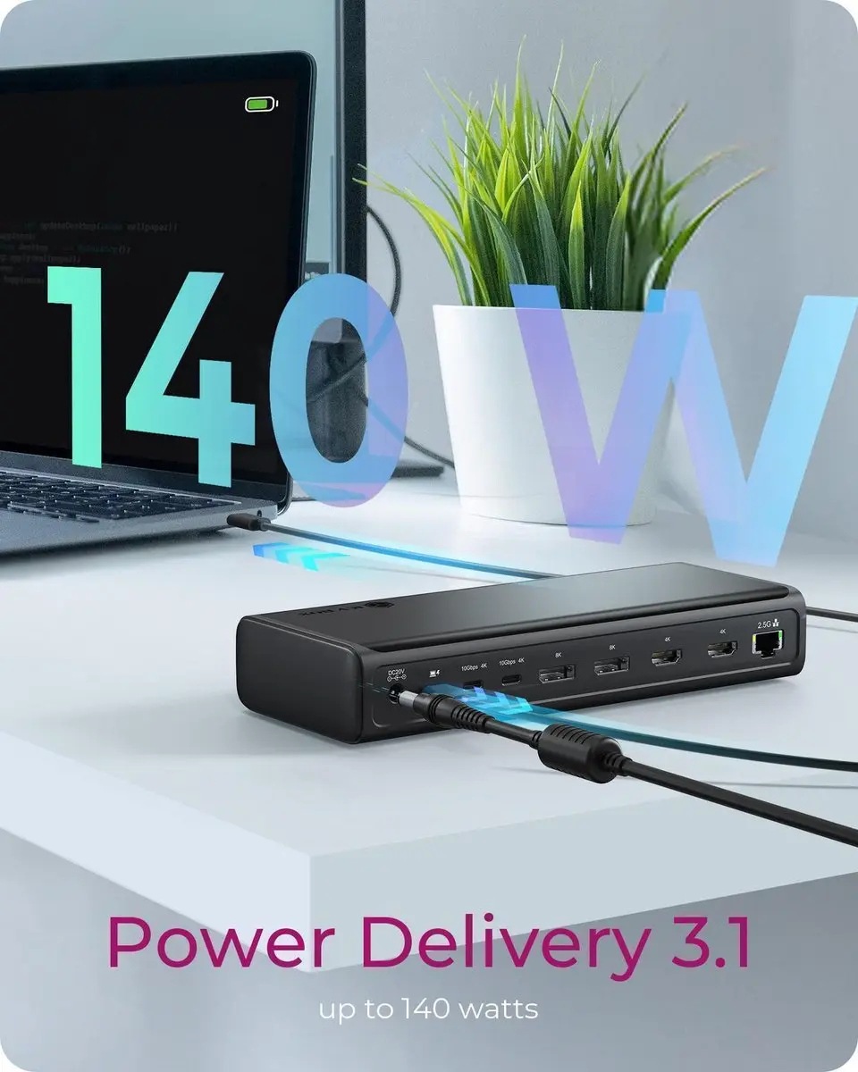 Icy Box IB-DK7401-CU31 USB 3.2 Gen 2 Type-C Adapter - Zwart