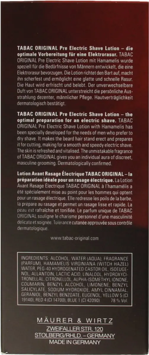 Tabac Original for Men Pre Electric Shave Lotion 150ml