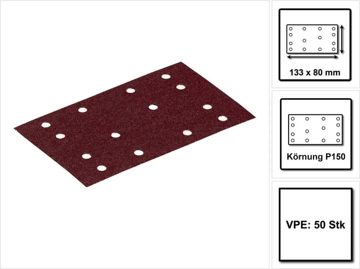 Festool Schuurvel 80x133 Korrel 150 - Rood