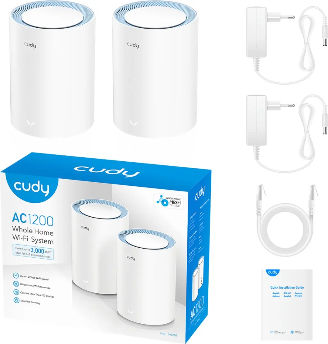 Cudy M1200 2-PACK Access Point - Dual-Band Wi-Fi 5 - Wit