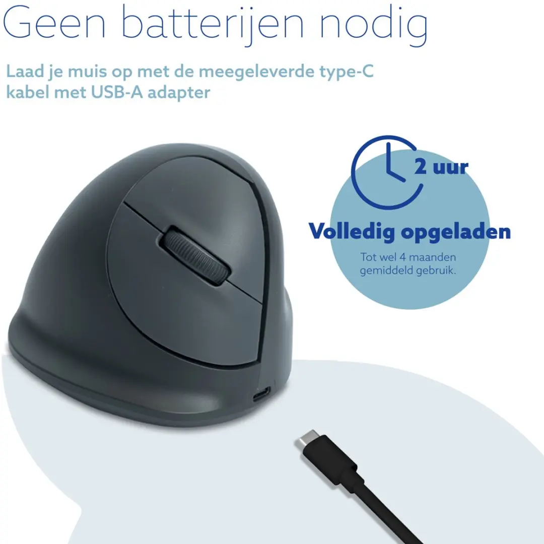 R-Go HE Basic Verticale Muis Medium RGOHEBAMRWL - Grijs - afbeelding 6 van 6
