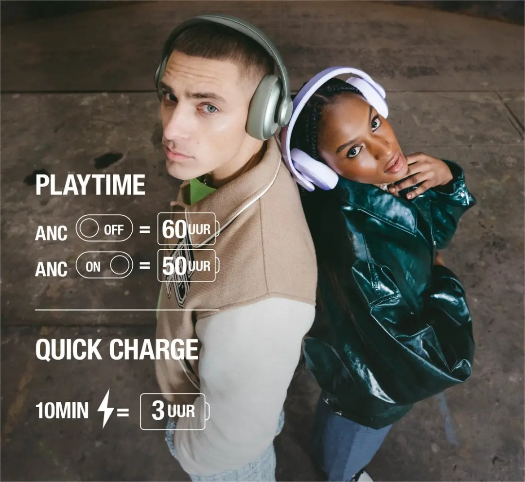 Fresh 'n Rebel Clam Ace Bluetooth Koptelefoon - Active Noise Cancelling - 60 uur - Dreamy Lilac