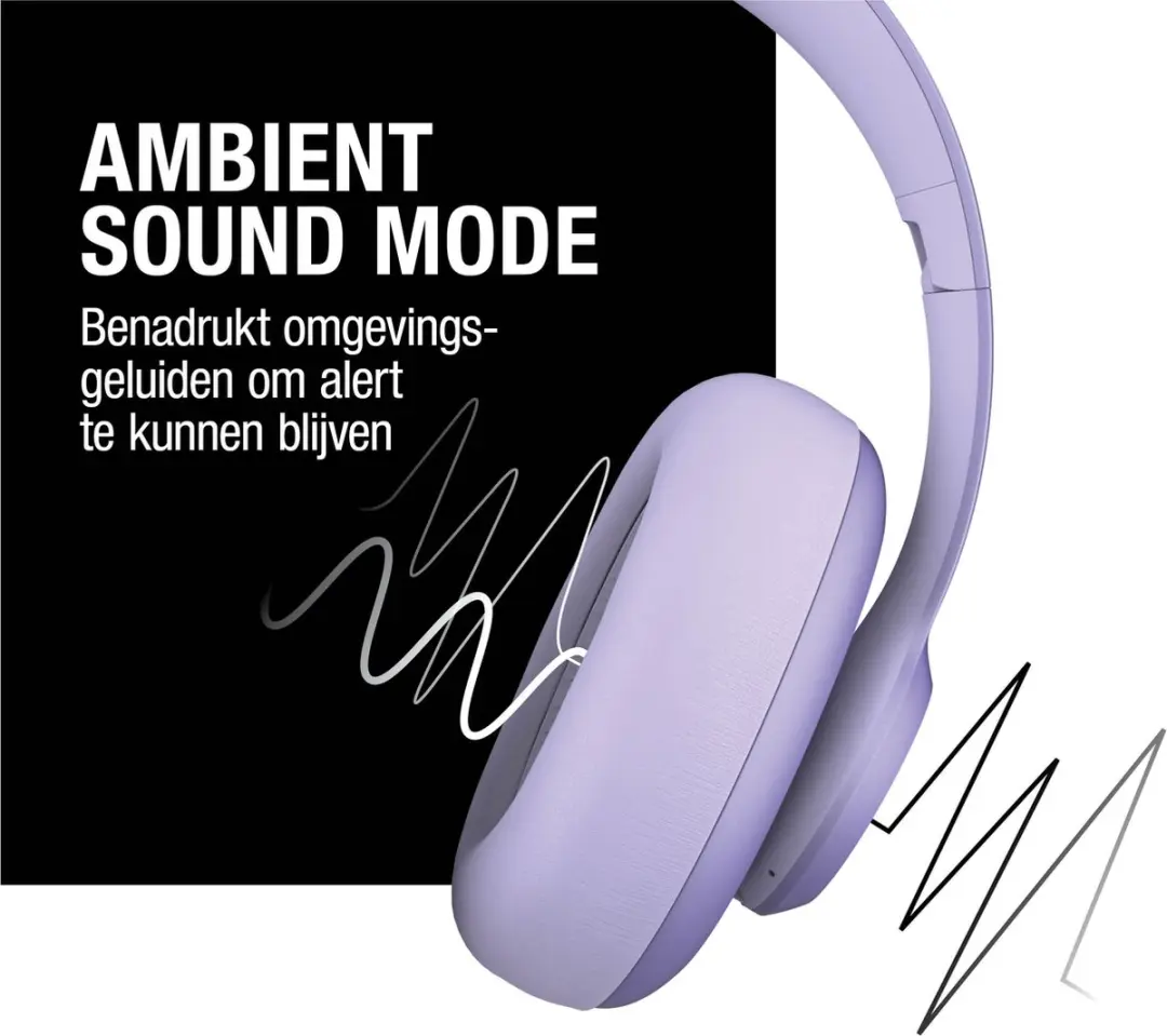 Fresh 'n Rebel Clam Ace Bluetooth Koptelefoon - Active Noise Cancelling - 60 uur - Dreamy Lilac