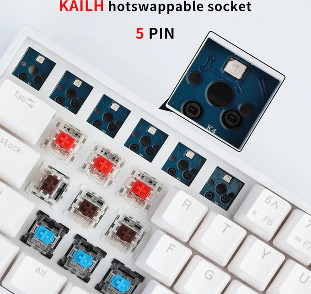 RK61 Hotswap Mechanisch Toetsenbord - Red Switches - Zwart