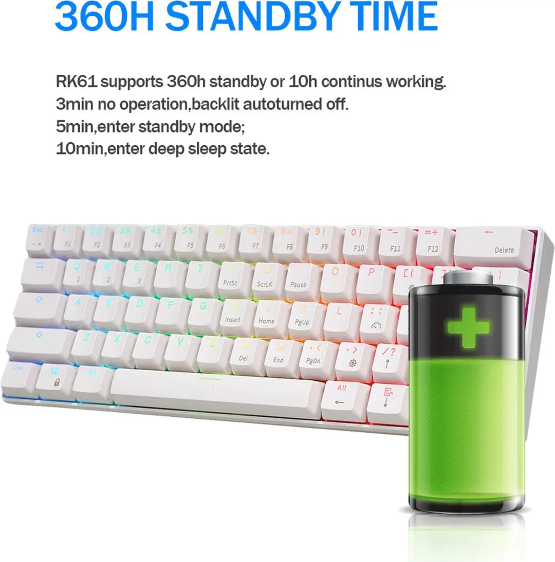 RK61 Hotswap Mechanisch Toetsenbord - Red Switches - Zwart
