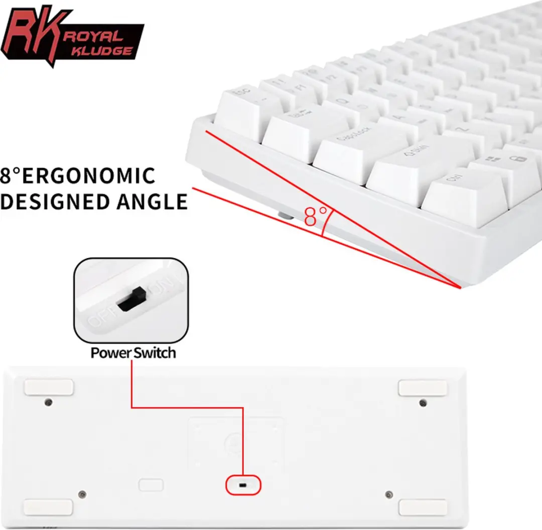 RK61 Hotswap Mechanisch Toetsenbord - Red Switches - Zwart - afbeelding 6 van 6