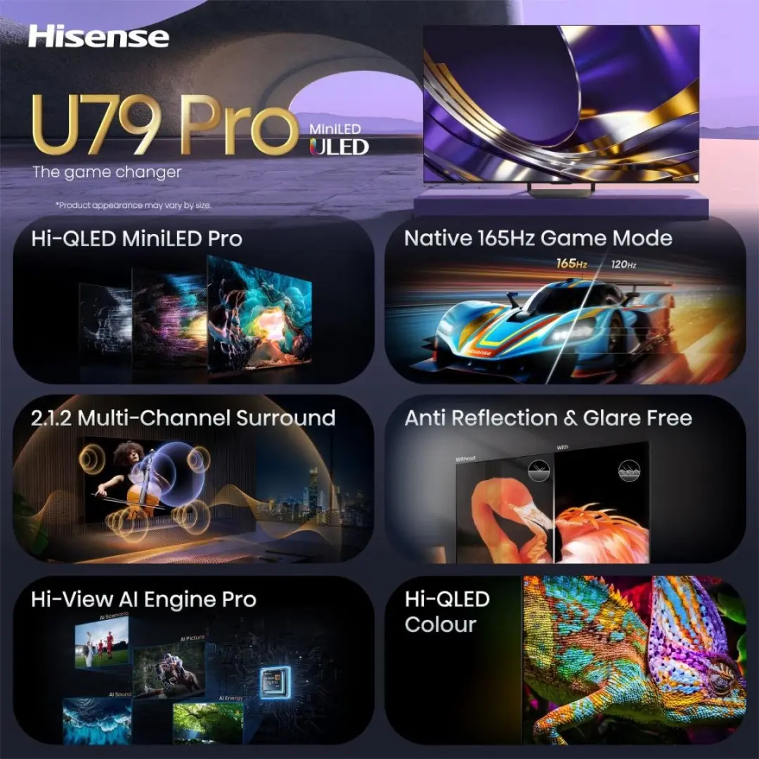 Hisense 65U79S PRO 65" 4K Smart TV - Zwart - afbeelding 6 van 6