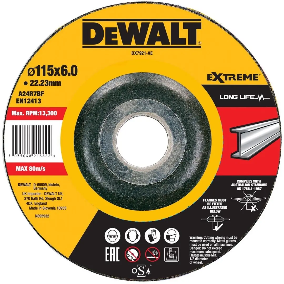 DeWalt DX7921 EXTREME Afbraamschijf Metaal 115mm