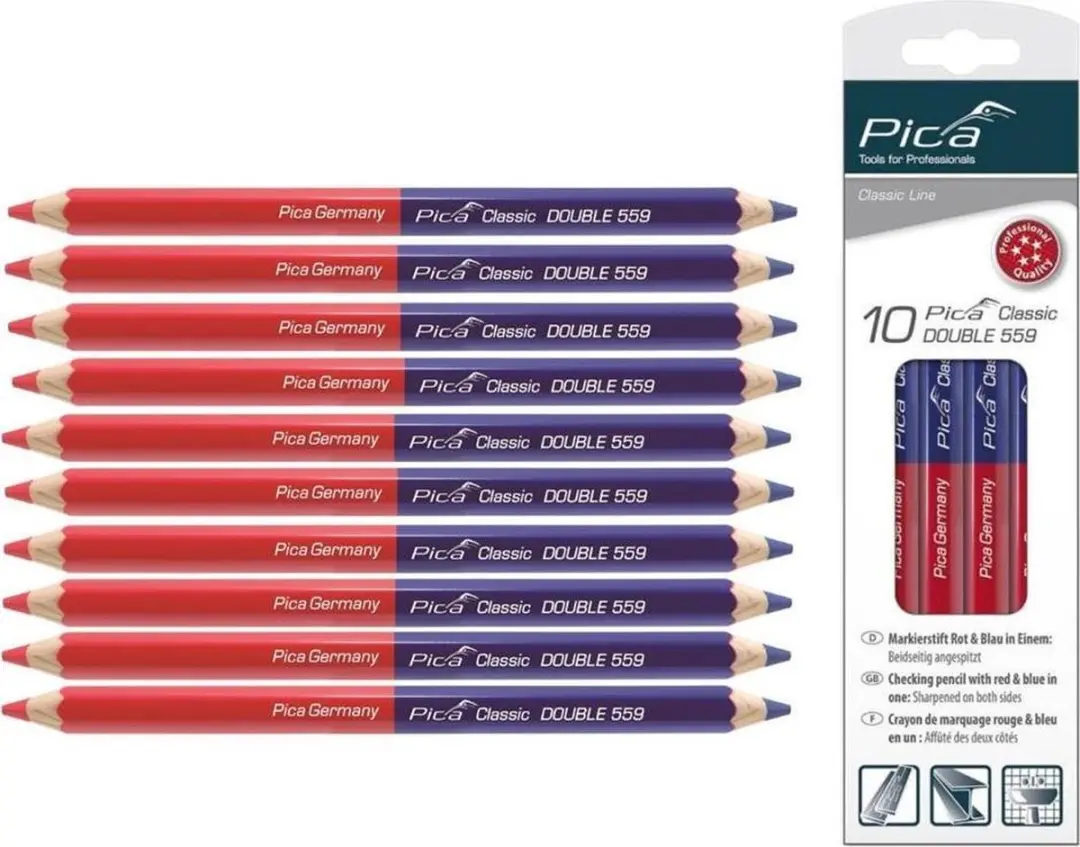 Pica 559/10 Dubbel Potlood - 10 Stuks Rood/Blauw