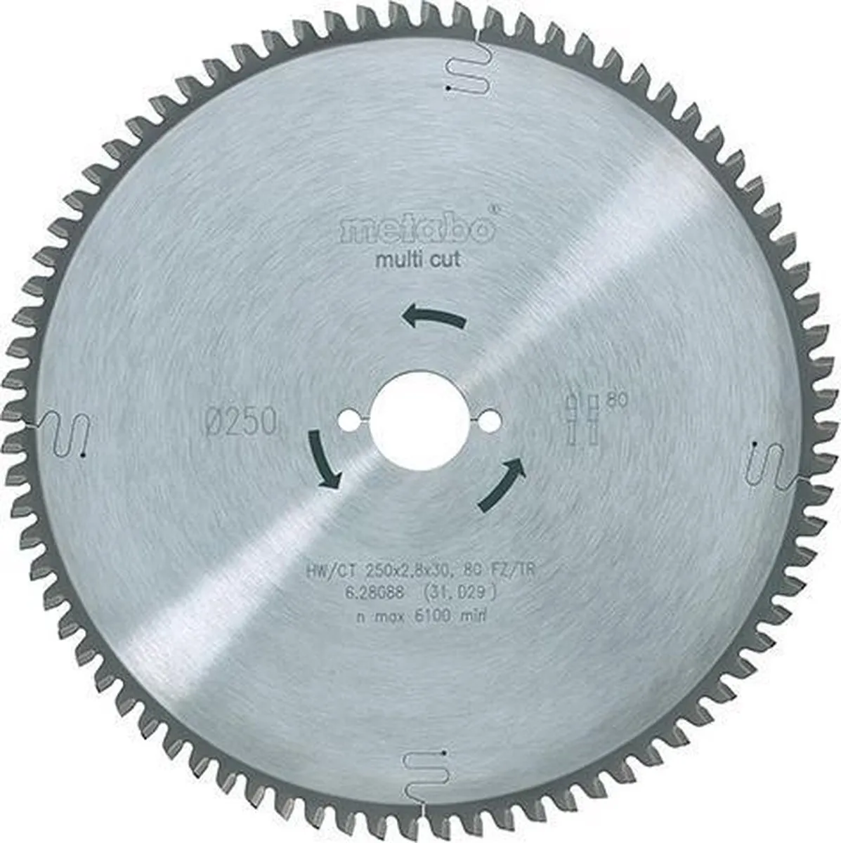 Metabo HM 250x30mm Cirkelzaagblad 80 Tanden - afbeelding 3 van 3
