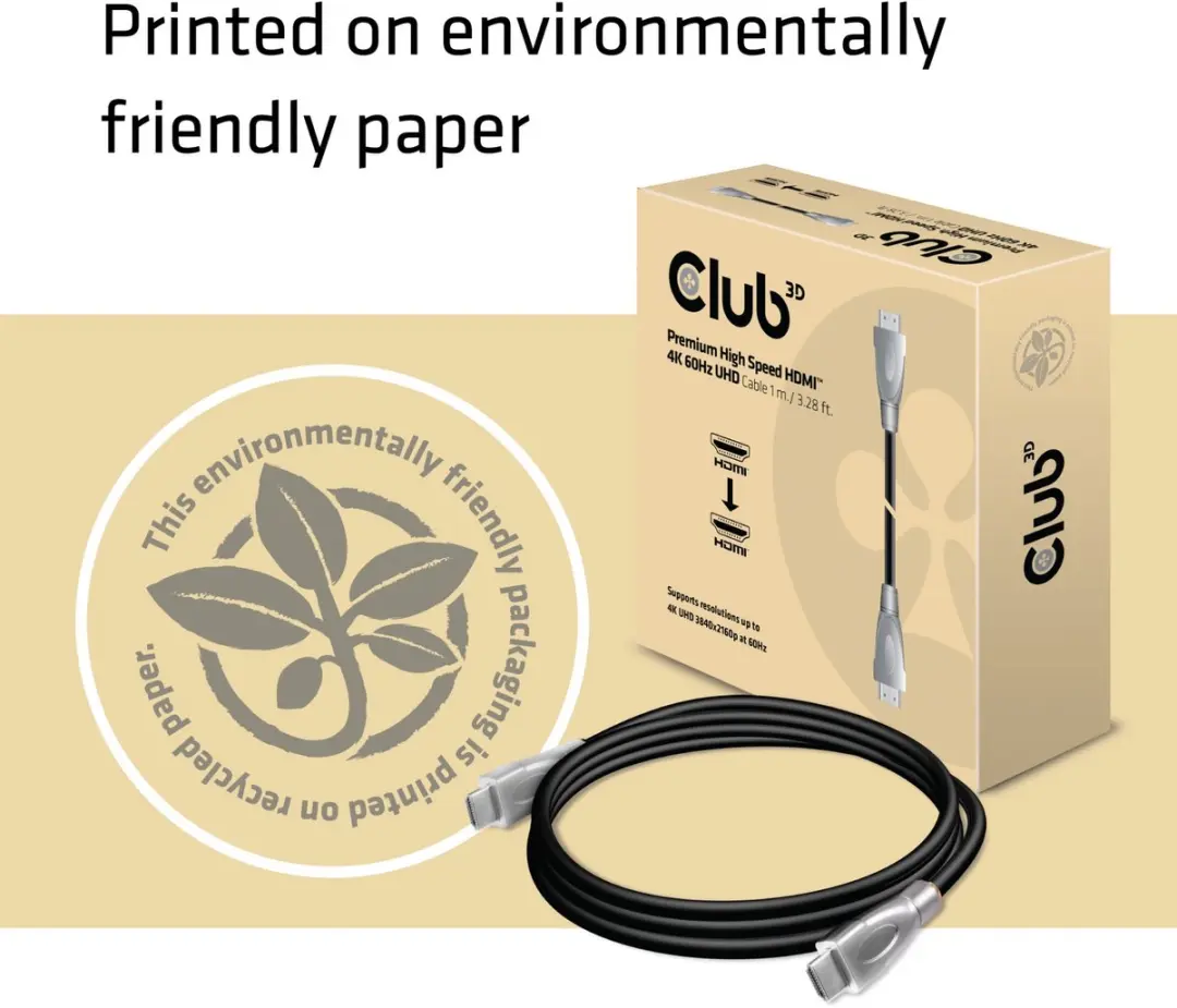 Club 3D CAC-1311 HDMI-kabel 4K60Hz 1m - Zwart