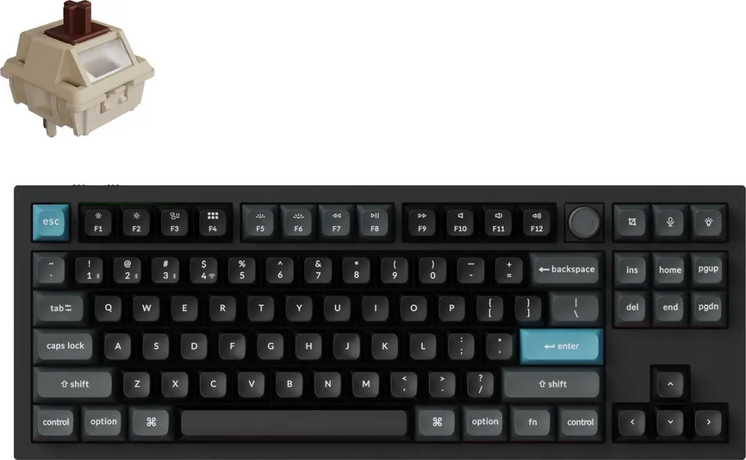 Keychron Q3 Ultra Q3U-M3 Mechanisch Toetsenbord - 80% - Bruine Switch - Zwart