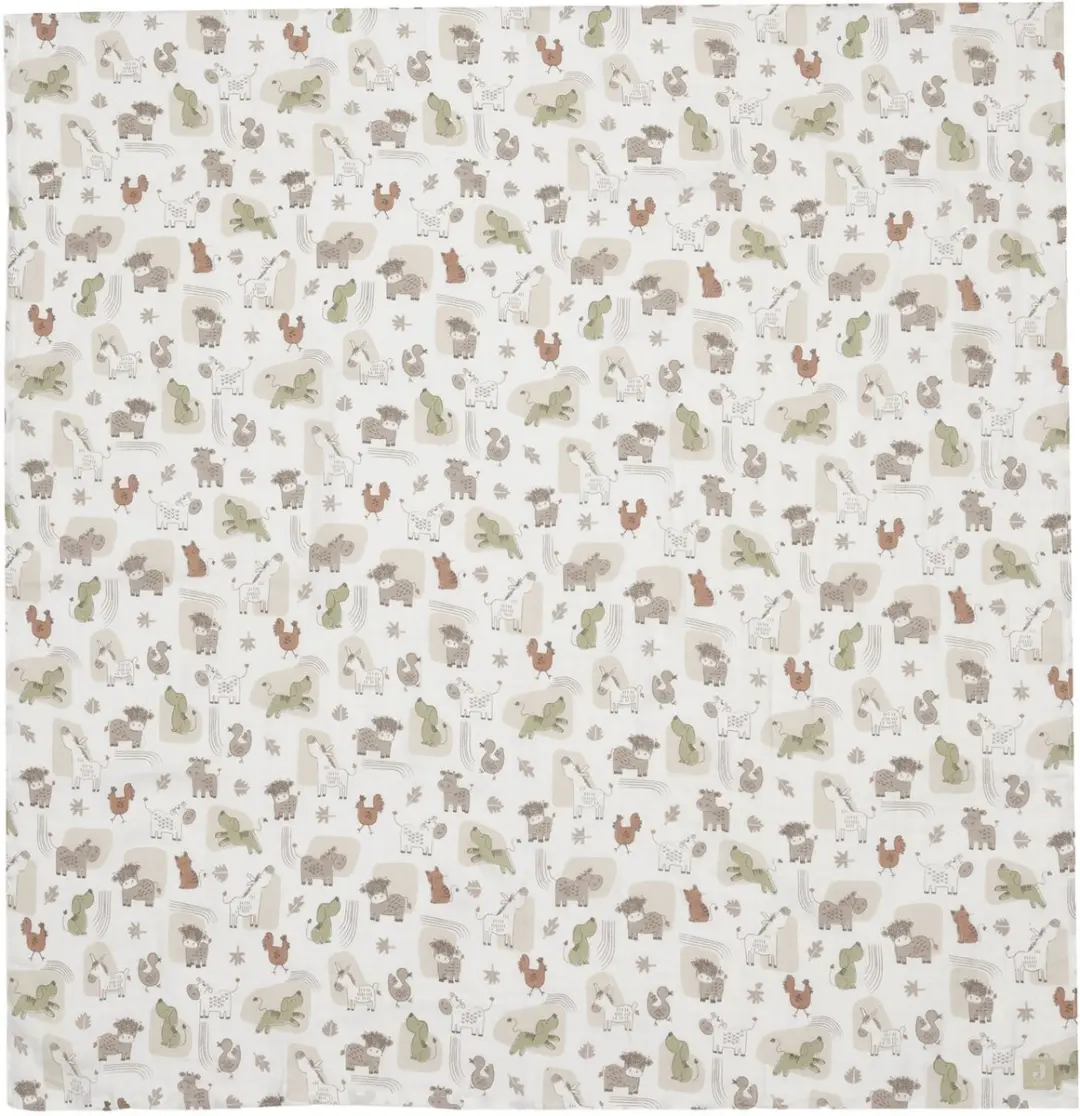 Jollein Hydrofiele Doek Large Barn Buddies - 115x115cm - 2 Stuks