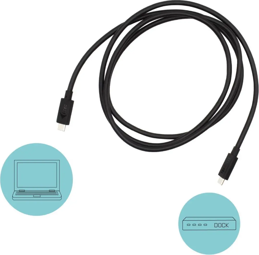 I-tec Thunderbolt 3 TB3CBL150CM Kabel 1.50m - 100W - Zwart