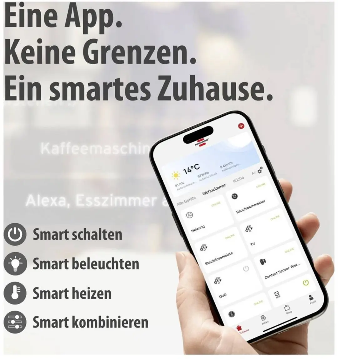 Brennenstuhl Connect Premium-Line WiFi Stekkerdoos 6x - 26.000A - Zwart
