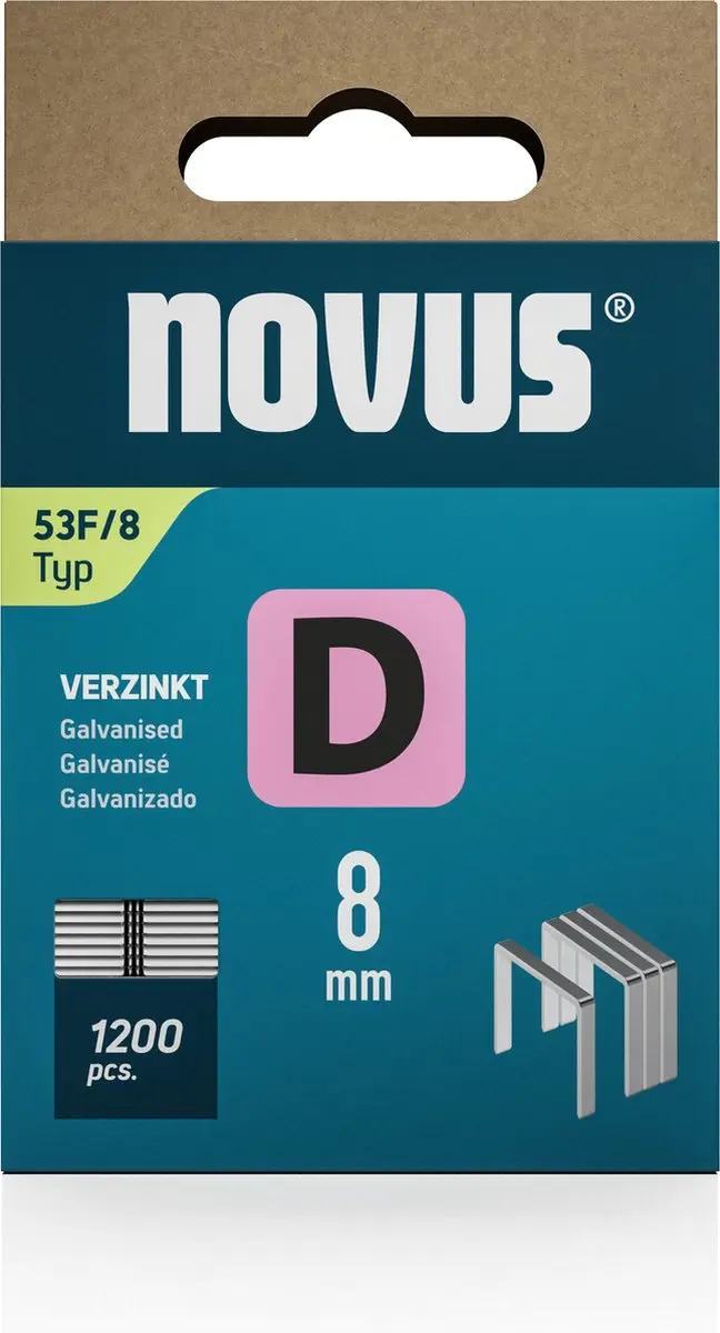 Novus D Type 53 F Platte Draadnieten 8mm - 1200 Stuks