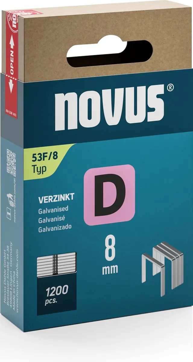 Novus D Type 53 F Platte Draadnieten 8mm
