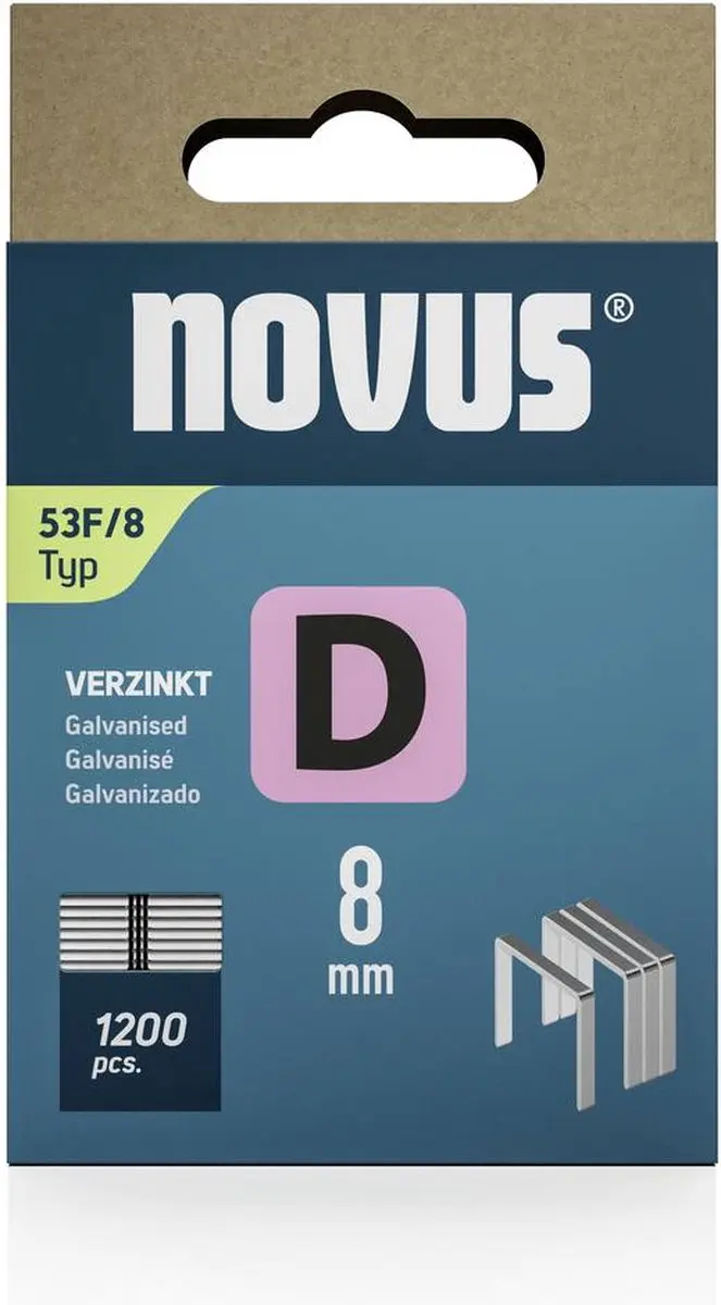 Novus D Type 53 F Platte Draadnieten 8mm - 1200 Stuks