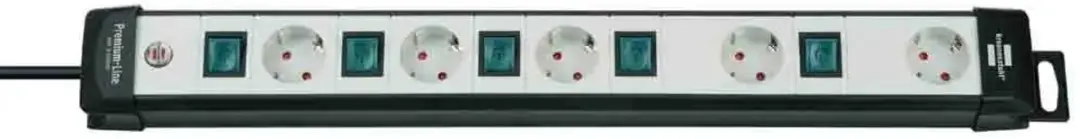 Brennenstuhl Premium-Line Techniek 5-voudig stekkerdoos 3m - Zwart/lichtgrijs