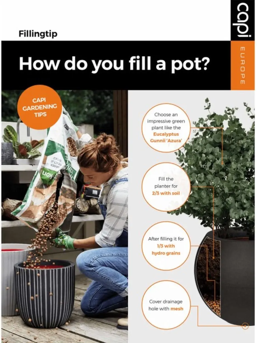 Capi Europe Groove NL Bloempot 25L - Ivoor