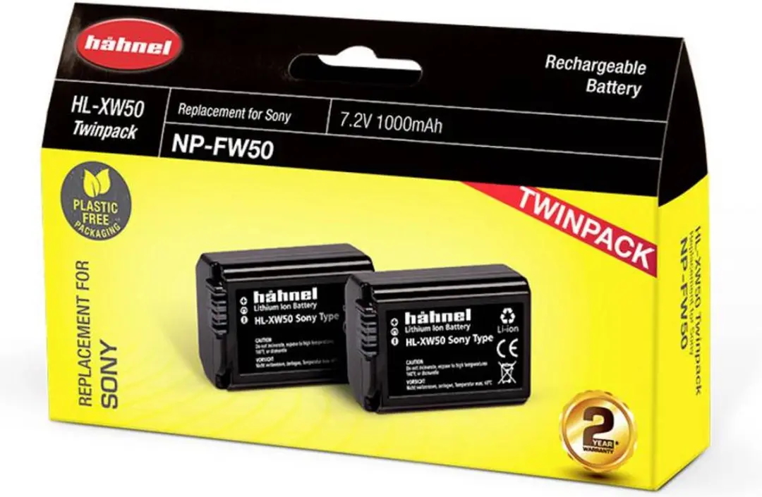 Hähnel HL-XW50 Accu - 2 Stuks - 1000mAh