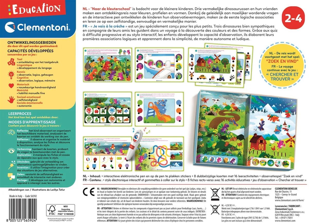 Clementoni Pratende Pen Naar de Kleuterschool - 8 Kaarten - Multikleur