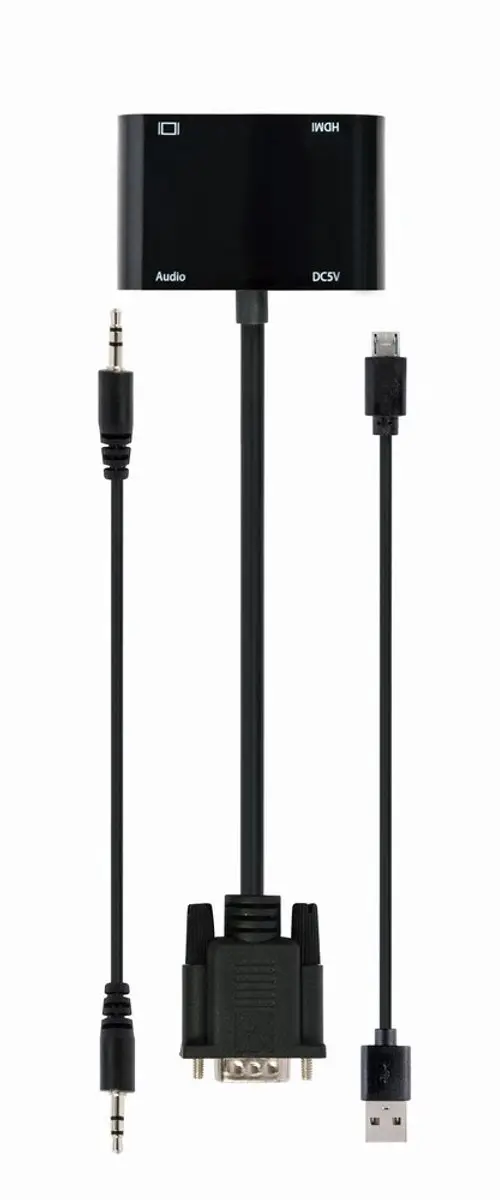 Cablexpert VGA naar HDMI Adapterkabel 0,15m - Zwart