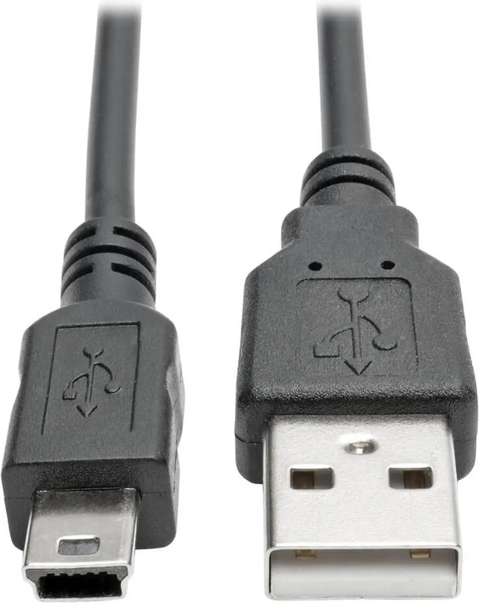 Tripp Lite U030-006-COIL USB 2.0 A naar Mini-B Kabel - 1,8m - Zwart