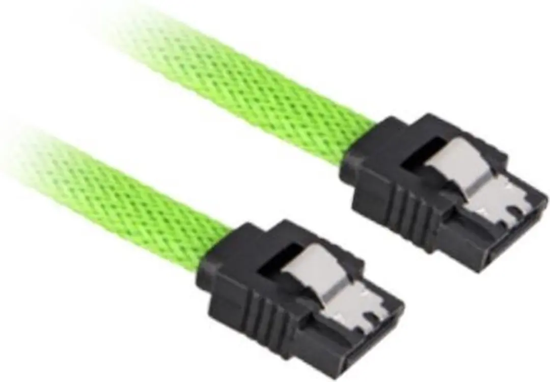 Sharkoon SATA-kabel 0,45m - Zwart/ Groen - afbeelding 2 van 2