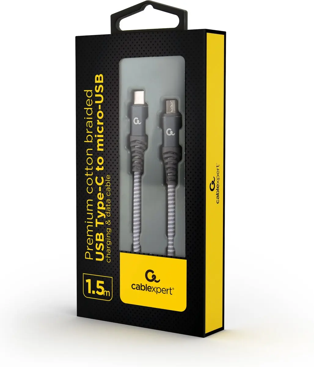 Cablexpert USB Type-C naar micro USB Kabel 1.5m - Grijs