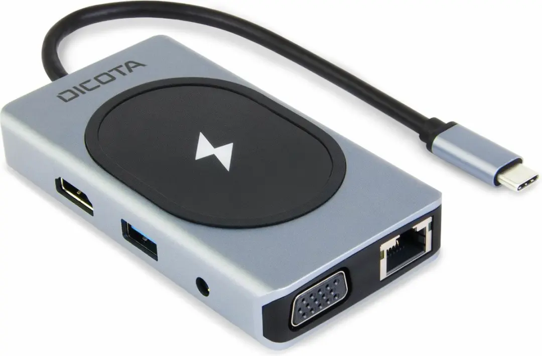 Dicota D32059 USB-C 10-in-1 Wireless Charging Dock 100W - Zilver