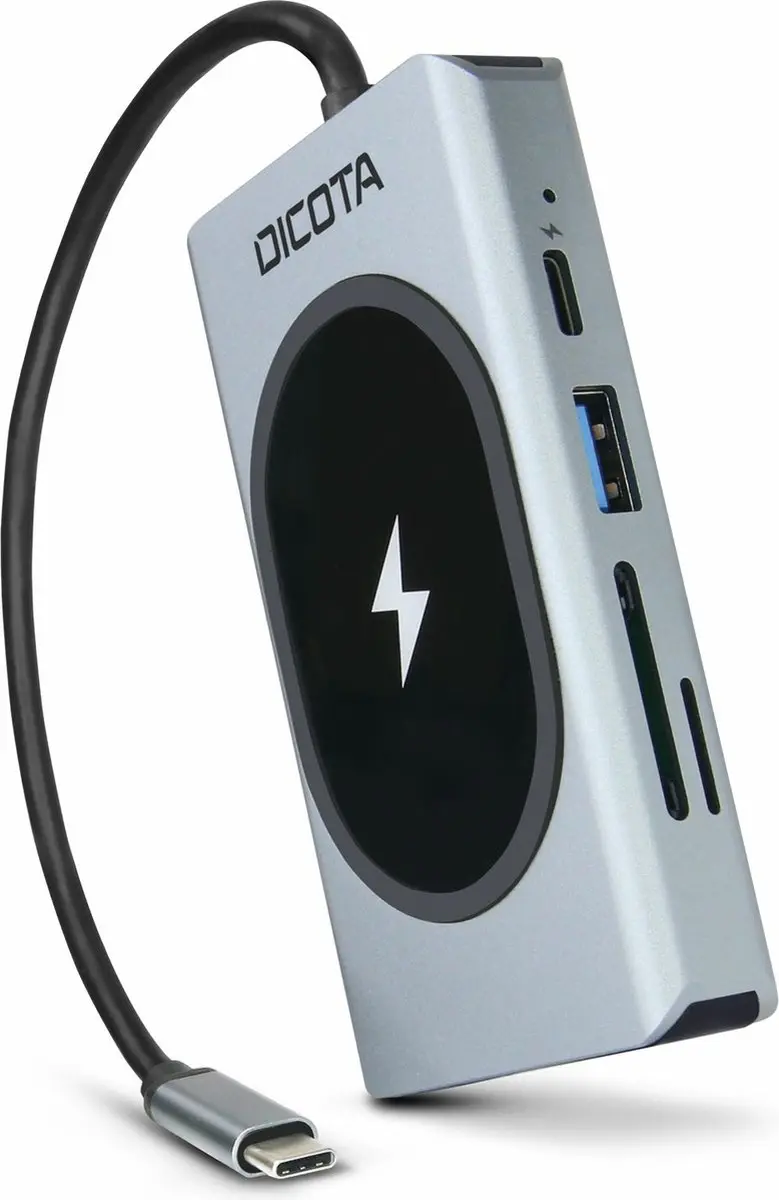 Dicota D32059 USB-C 10-in-1 Wireless Charging Dock 100W - Zilver