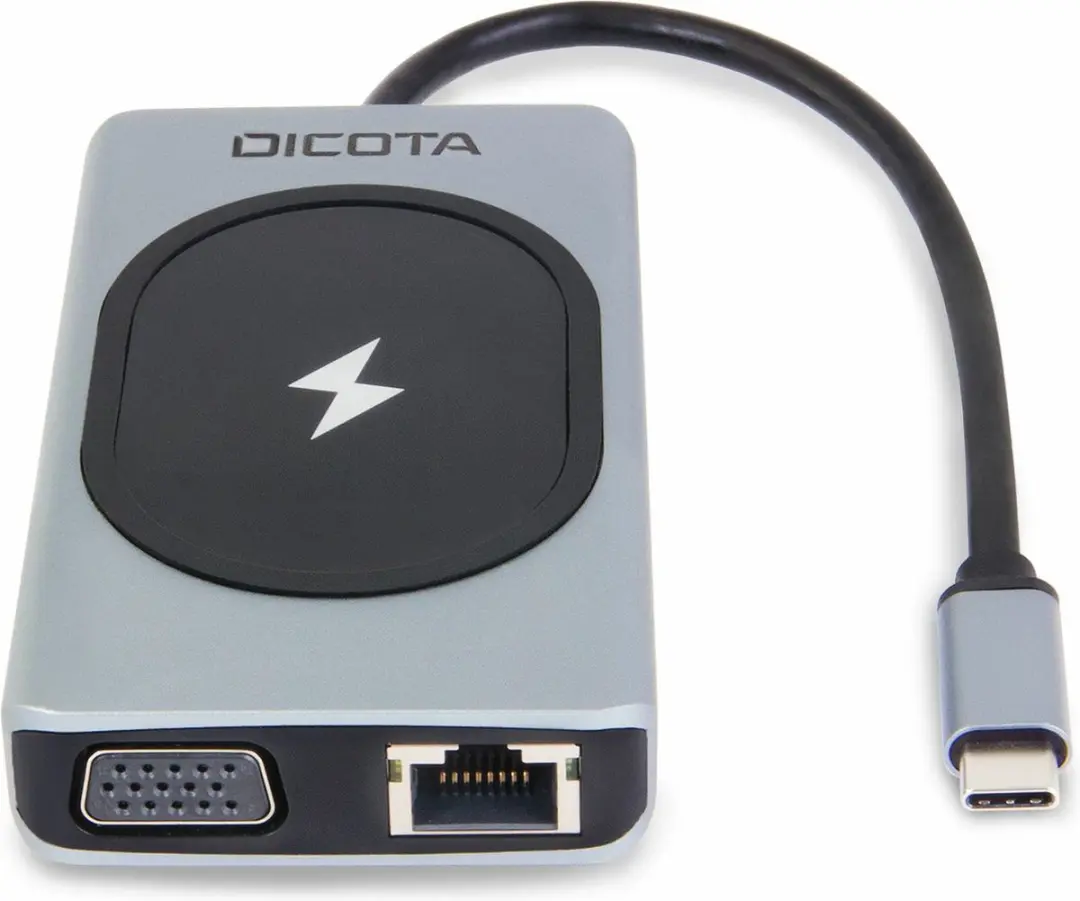 Dicota D32059 USB-C 10-in-1 Wireless Charging Dock 100W - Zilver