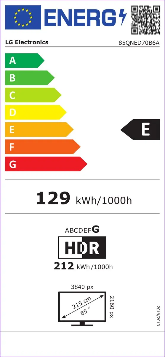 LG QNED AI MiniLED 85QNED70B6A 85" 4K Smart TV - Zwart
