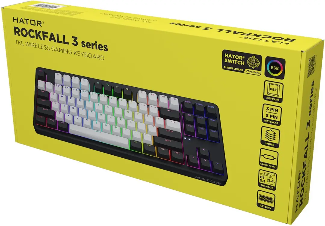 HATOR Rockfall 3 TKL HTK850 Gaming Toetsenbord - Zwart
