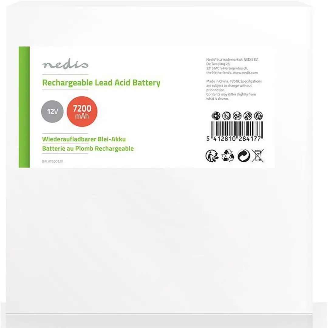 Nedis Oplaadbare Loodaccu BALA720012V 12V - 7200mAh - afbeelding 6 van 6