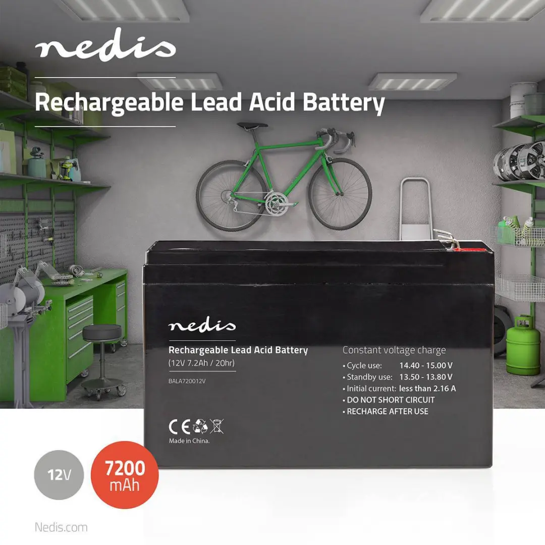 Nedis Oplaadbare Loodaccu BALA720012V 12V - 7200mAh