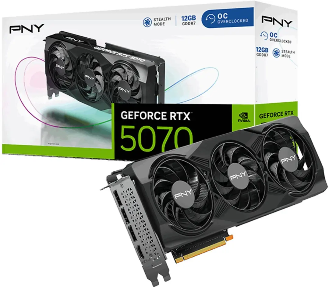 PNY GeForce RTX 5070 VCG507012TFXPB1-O Gaming Videokaart - 12GB - Zwart - afbeelding 6 van 6