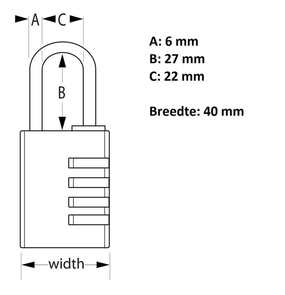 MasterLock 7640EURDBLK Hangslot - 40mm - Zwart - afbeelding 6 van 6
